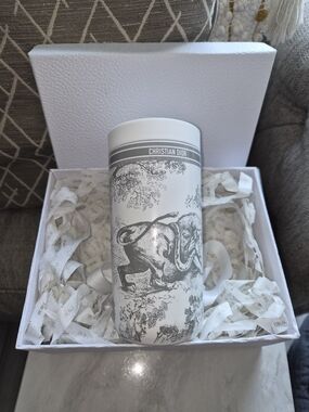 Christian Dior Toile De Jouy Gray & White Elephant Tumbler